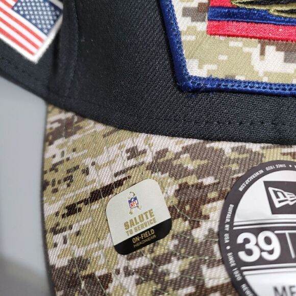 New England Patriots Sz M/L New Era 39Thirty Salute To Service FlexFit Cap Hat - Picture 5 of 11